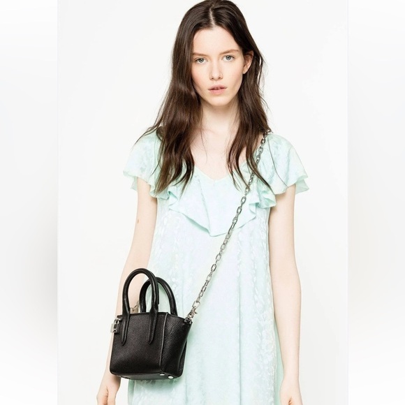 Zadig & Voltaire Medium Reen Ruffle Neck Silk Maxi Dress Mint Green $578 NWT - Picture 16 of 16